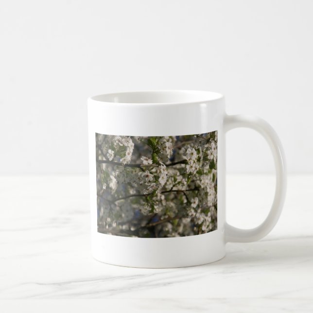 Weiße Frühlingsblumen Kaffeetasse (Rechts)
