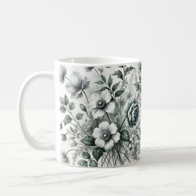 Weiße Frühlingsdesign Tasse (Links)