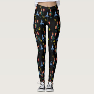 Weiße Frühlingskunst Leggings