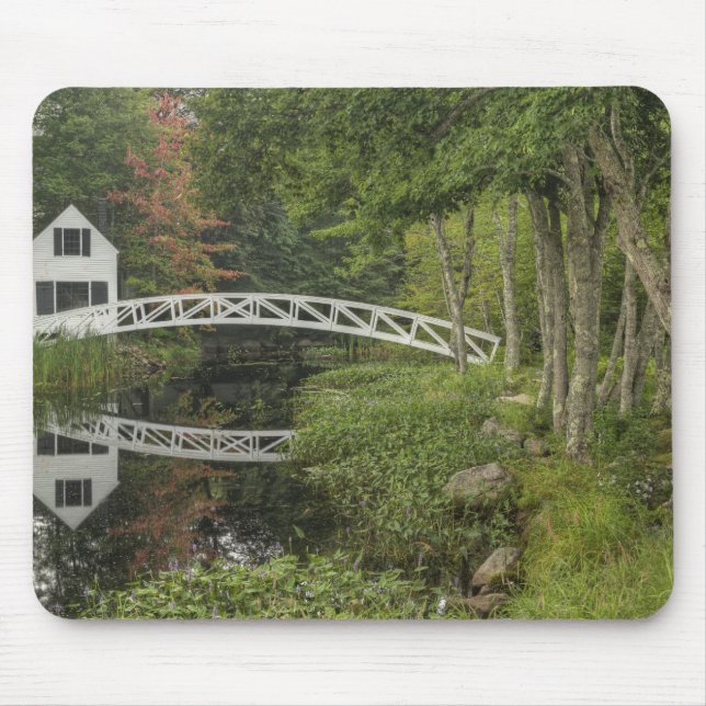 Weiße Fußgängerbrücke, Somesville, Monte Wüste Mousepad (Vorne)