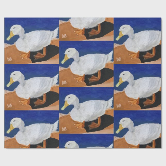 Weiße Gans Geschenkpapier (Flach)