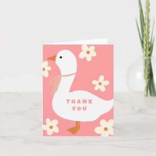 Weiße Gans und Gänseblümchen Danke Einladung