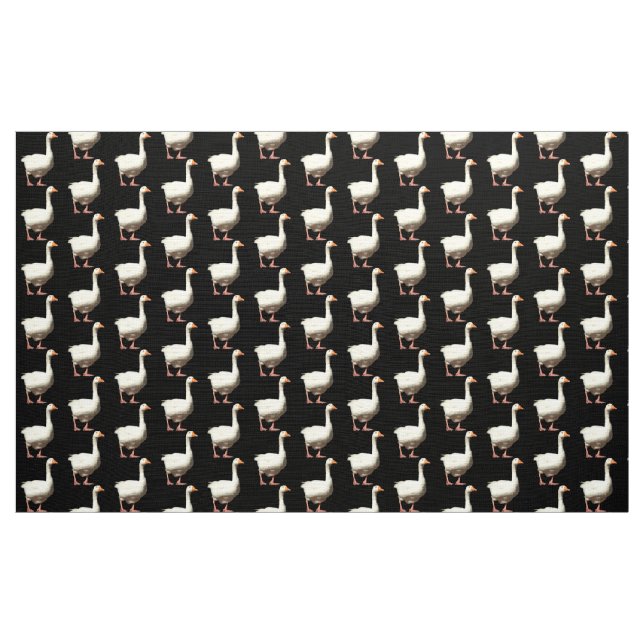 Weiße Gänse - Schwarz Stoff (Yard (91,4 cm))