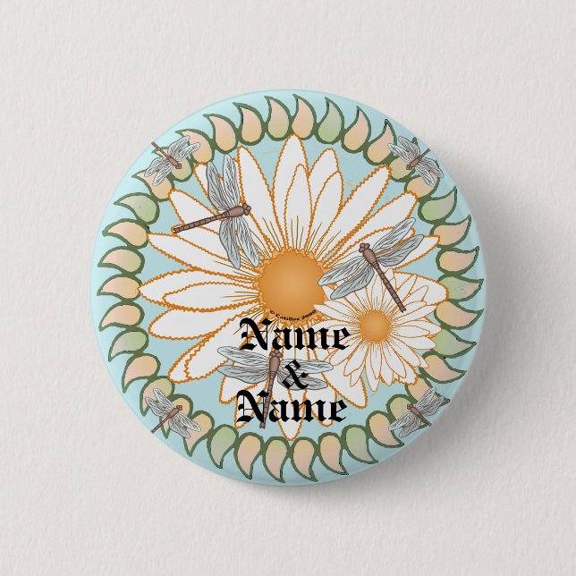 Weiße Gänseblümchen-Anstecknadel Button (Vorderseite)