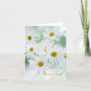 Weiße Gänseblümchen Blumenmädchen zur Hochzeit Einladung