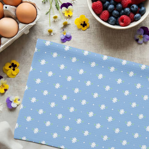 Weiße Gänseblümchen Einfaches Florales Frühlingsmu Geschirrtuch
