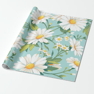 Weiße Gänseblümchen gemustert Geschenkpapier