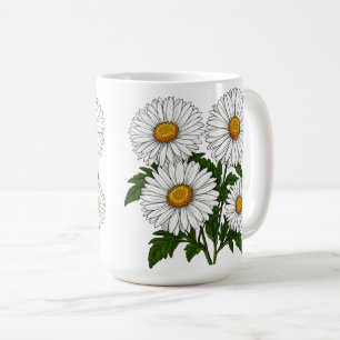 Weiße Gänseblümchen-Gruppe Kaffeetasse