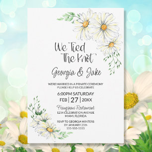 Weiße Gänseblümchen Hochzeitsempfang Einladung