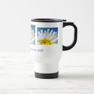 Weiße Gänseblümchen Kaffeetassen Blauer Himmel Ric