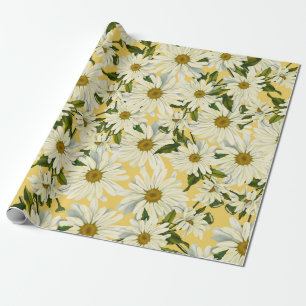 Weiße Gänseblümchen Margeriten-Blume Gelb Helle Pa Geschenkpapier