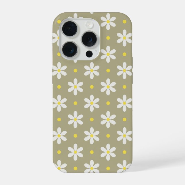 Weiße Gänseblümchen Muster Benutzerdefinierter Hin iPhone Hülle (Rückseite)