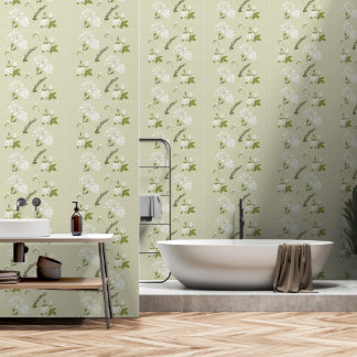 Weiße Gardenie-Rosen-Pastellgrau Hintergrund Muste Tapete