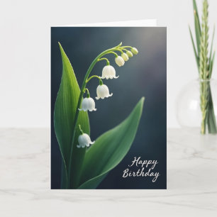 Weiße Geburtstagskarte mit Glockenblumen Karte