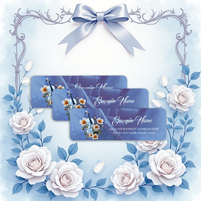 Weiße Geige mit Blume - Elegante Musik und Natur (Von Creator hochgeladen)