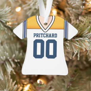 Weiße/Gelbe/Blau Fußballtrikot Ornament