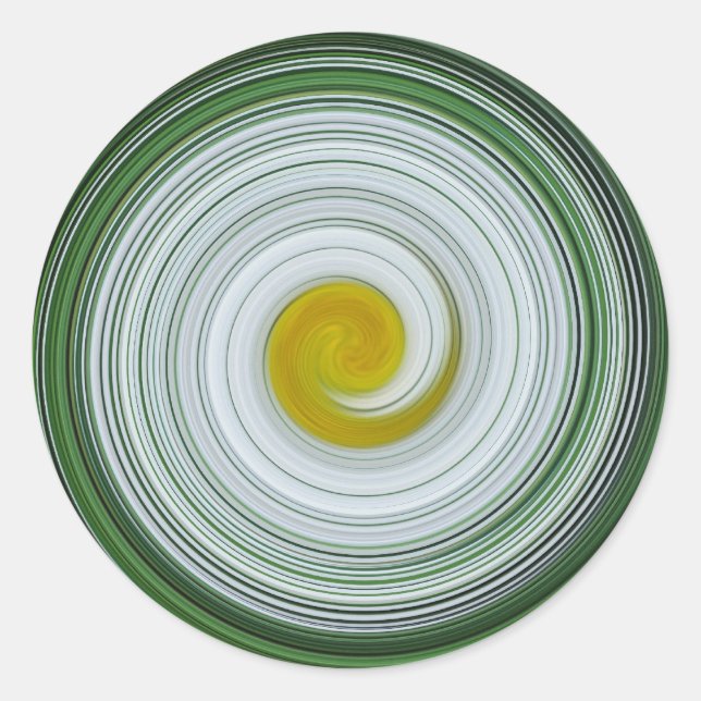 Weiße, gelbe, grüne Spirale Runder Aufkleber (Vorderseite)