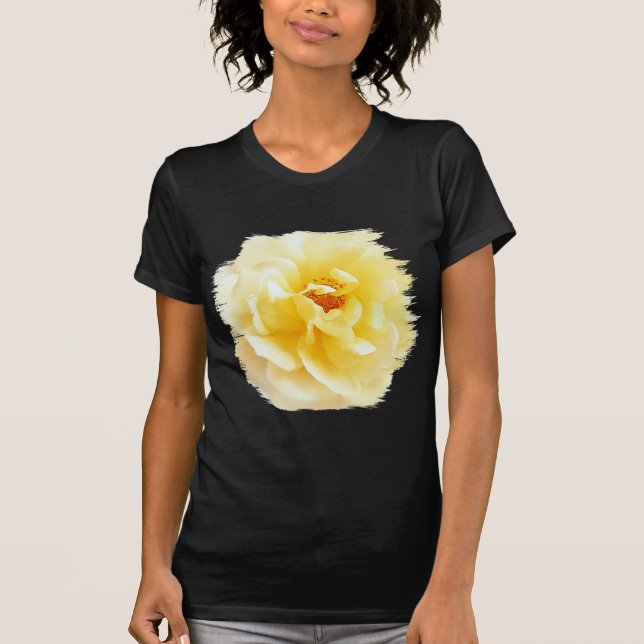 Weiße gelbe Rose weiche helle Farben T-Shirt (Vorderseite)