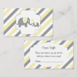 Weiße, gelbe und graue Streifen Elefanten Windelwi Begleitkarte