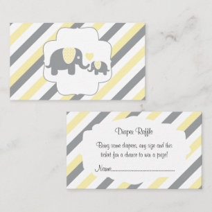 Weiße, gelbe und graue Streifen Elefanten Windelwi Begleitkarte