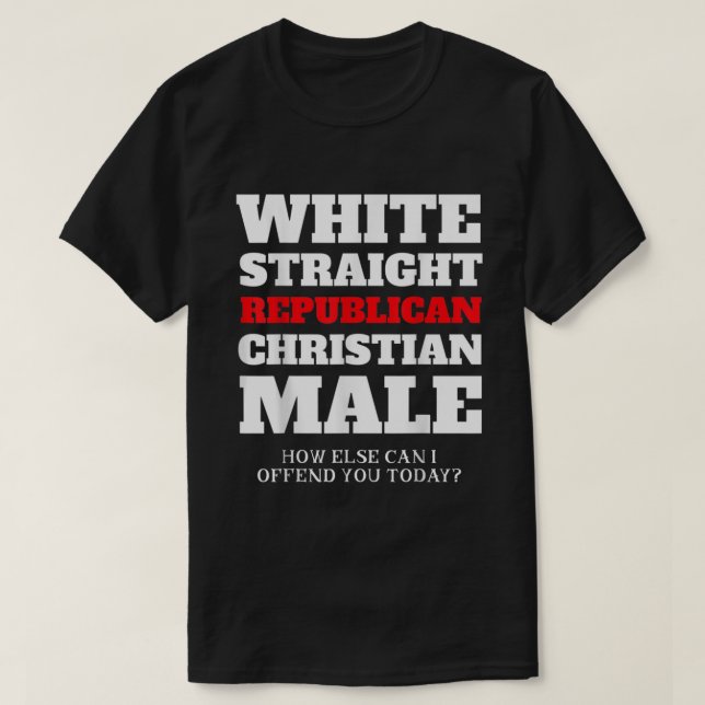 Weiße, gerade republikanische Christliche Männchen T-Shirt (Design vorne)