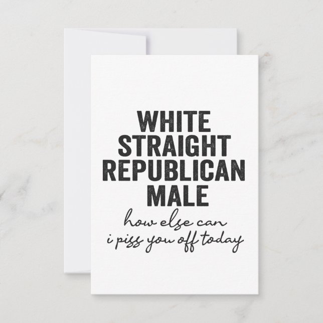 Weiße, gerade republikanische Männliche Funny Repu Dankeskarte (Vorderseite)