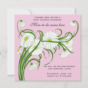 Weiße Gerber-Gänseblümchen-Blumenmädchen-Baby-Part Einladung