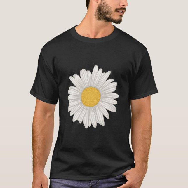 Weiße Gerbera-Gänseblümchen-Blume T-Shirt (Vorderseite)
