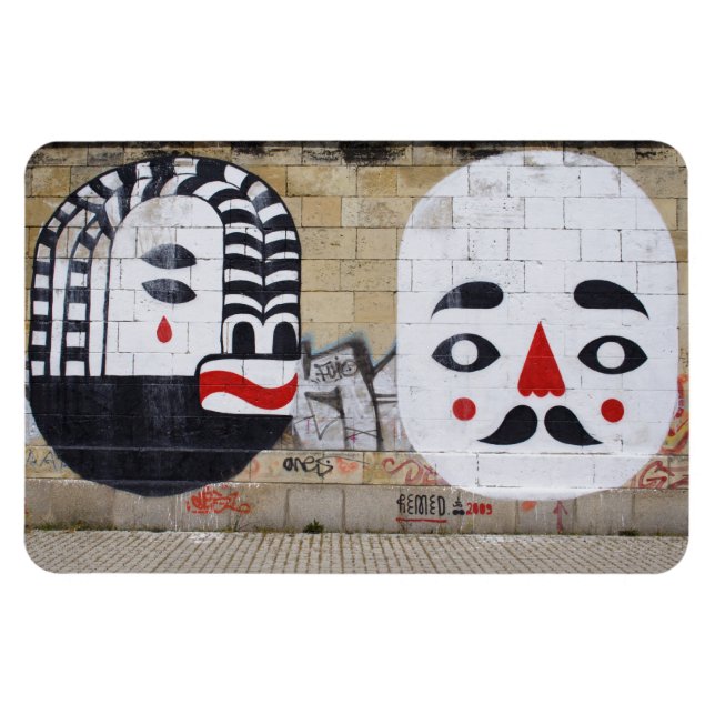 Weiße Gesichter Magnet (Horizontal)