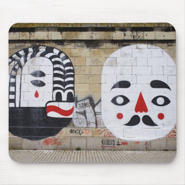 Weiße Gesichter Mousepad (Vorne)
