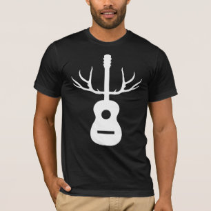 Weiße Geweih-Akustikgitarre T-Shirt