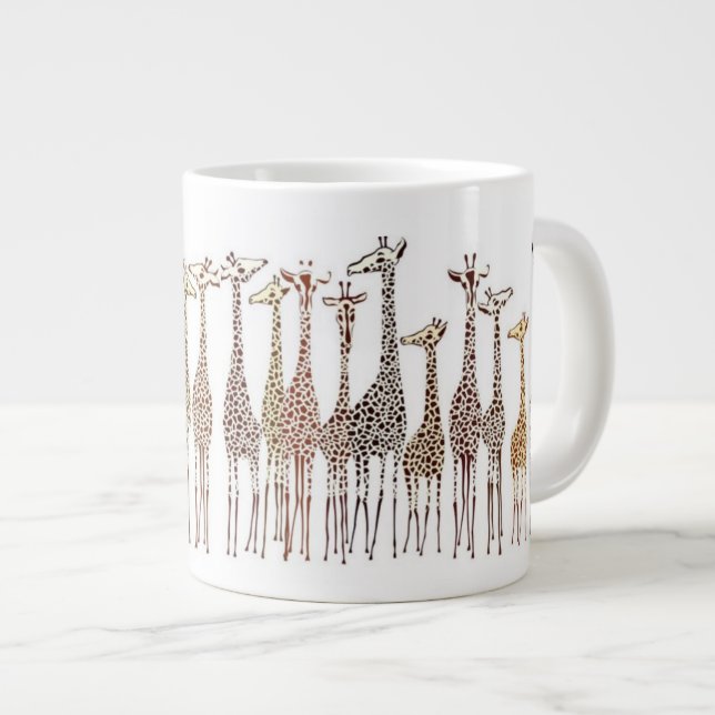 Weiße Giraffen Jumbo-Tasse (Vorderseite Rechts)