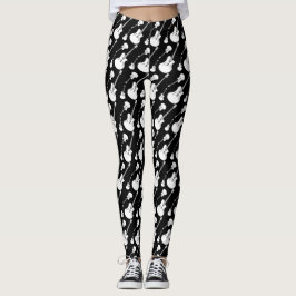 Weiße Gitarren-Leggings Leggings