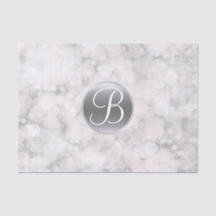 Weiße Glam-Sparkling-Lichter Monogramm Buchstabe I Seidenpapier