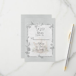 Weiße Glänzende Elegante Funkelnde Rahmen  RSVP Karte