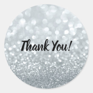 Weiße Glitter Funkelnde Glanz Süße 16 Party Runder Aufkleber