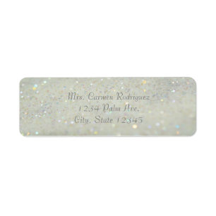 Weiße Glitter Glam Bokeh Sparkle Adressetiketten