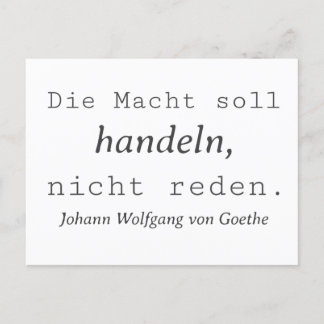 Weisse Goethe Zitat Nicht reden Postkarte