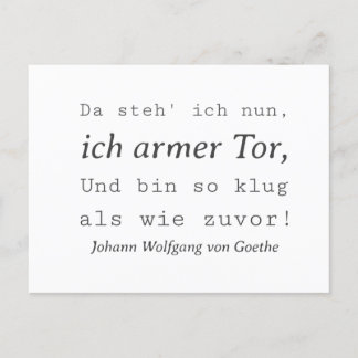 Weiße GoeZitat so klug, als ob die Weiße die Weiße Postkarte