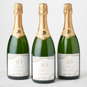 Weiße Gold-Achat 40. Hochzeitstag-Party