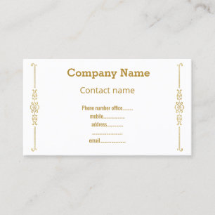 WEISSE GOLD BLÜHE MODERNE GESCHÄFTSKARTE VISITENKARTE