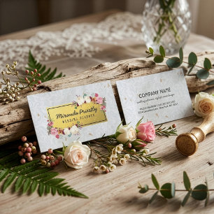 Weiße Gold Damast Handgemachtes Papier Hochzeitspl Visitenkarte