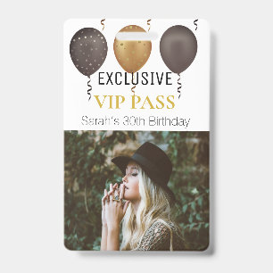 Weiße Gold-Geburtstagsfeier Foto Custom Pass VIP Ausweis