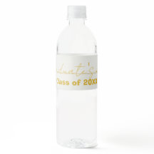 Weiße Gold Schrift Graduierungs-Wasserflaschen-Eti