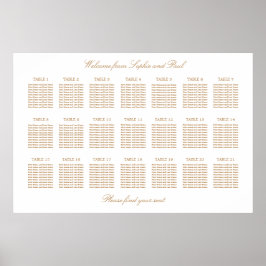 Weiße Goldene Beige 21 Tafelübersicht Poster