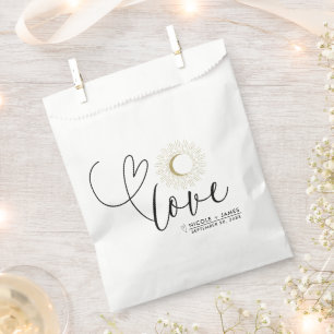 Weiße & goldene himmlische Sonnenstrahlen-Mond-Hoc Geschenktütchen
