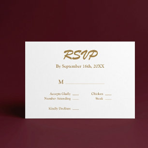 Weiße/Goldene RSVP-Karte RSVP Karte