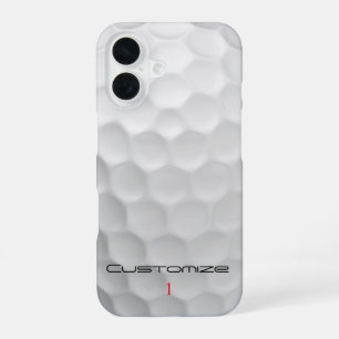 Weiße Golfball-Textur mit Grübchen, benutzerdefini iPhone 16 Hülle