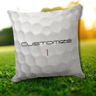 Weiße Golfball-Textur mit Grübchen, benutzerdefini Kissen