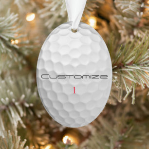 Weiße Golfball-Textur mit Noppen Custom Name Numme Ornament